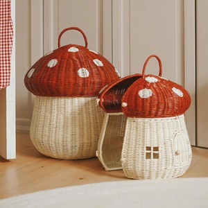 Mushroom <b>basket</b> with removable lid Handmade <b>Storage</b> <b>Basket</b> Wholesale eco-friendly Made in Vietnam Ready to stock - Product Image 3
