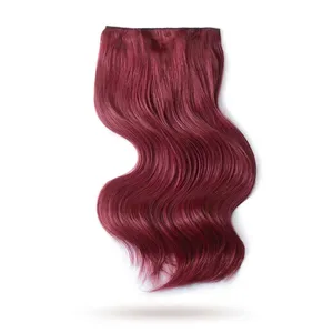 Tissage de cheveux humains indiens Remy rougeâtre, ondulé, texture naturelle, soyeux, HD transparent, double tirage, densité 100% - Product Image 6