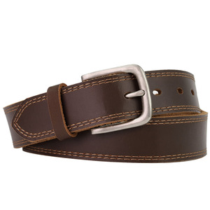 Cinturón de Cuero Genuino de Vaca de Primera Calidad, Estilo Occidental, Vintage, Informal, con Logotipo Personalizado, para Hombre, con Hebilla de Aleación - Product Image 4