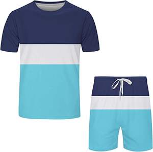 Ensembles de shorts et t-shirts personnalisés pour hommes, style vintage, respirants, de haute qualité, imprimés numériquement, prix de gros sur mesure - Product Image 2