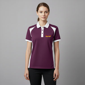 Polo de Mujer de la Mejor Calidad, Color Morado y Blanco, Manga Corta, Secado Rápido, Uso Casual, Logotipo Frontal con Impresión por Transferencia de Calor - Product Image 4