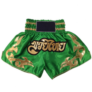 Pantalones Cortos de Muay Thai para Artes Marciales, Negros, 100% Poliéster, Unisex, Elásticos, Transpirables, de Secado Rápido, 220g - Product Image 3
