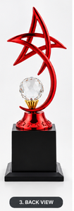 Trofeo de Cristal Estrella Roja con Base Negra Pulida de 12 Pulgadas, Premio Deportivo Duradero Grabado - Product Image 4