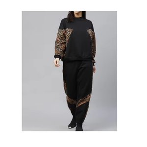 Conjunto Deportivo de Mujer con Estampado de Leopardo, Sudadera Larga Informal, Pantalones Deportivos, Cuello Redondo, Cintura Elástica, Bolsillos Laterales, Ropa de Otoño - Product Image 2