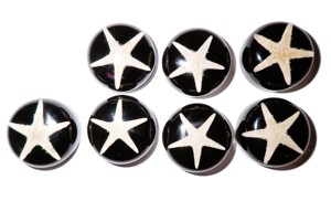Cabujón de Estrella de Mar Redondo de 25x25 mm, Negro, Base Plana, para Manualidades y Joyería - Product Image 2