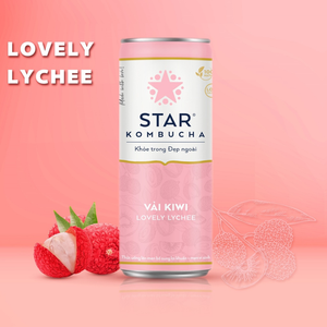 เครื่องดื่มคอมบูชาลิ้นจี่แสนอร่อยขายดี 250 มล. ยี่ห้อสตาร์ คอมบูชา ชาหมัก ราคาแข่งขัน ขายส่ง ส่งออก - Product Image 3