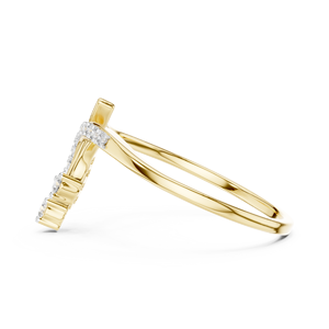 Bagues de fiançailles élégantes en or massif 14K avec diamants de laboratoire DEF VVS à double courbe et coupe ronde, vente en gros OEM - Product Image 5