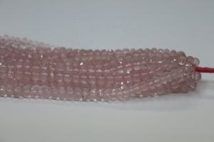 Quartz rose perles rondelle à facettes 6 mm 9 pouces brins pour la fabrication de bijoux perles en vrac - Product Image 4