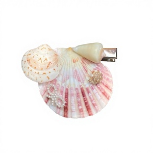 <b>Beach</b> Style Shell Hair Clip - Clam Shell Claw Handmade Natural Seashell Hair <b>Accessory</b> for Girls Women Summer Look - Product Image 1