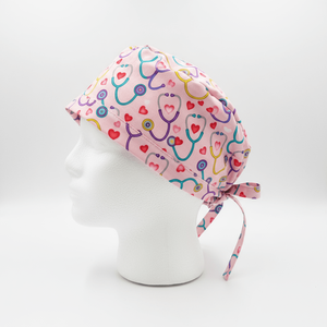 Company Logo Customized Hospital Uniform Scrub Caps Pure Cotton Printed Hats Surgical Scrub Hat Beautiful Pattern Unisex Caps - Product Image 3