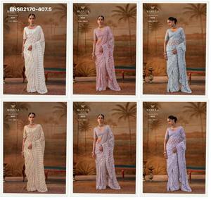 ผ้าซิ่นคุณภาพพรีเมียมพร้อมงานปักลายและลายซาร์กัน ขอบผ้าลายสแกลลอป พร้อมชุดเสื้อเข้าชุด ผู้จัดจำหน่ายจากเมืองสุรัต - Product Image 6