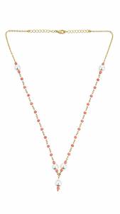 Collier personnalisé plaqué rhodium avec perles d'eau douce et perles corail roses, chaîne Y en forme de goutte, bijoux de luxe pour femmes, idéal pour mariée - Product Image 2
