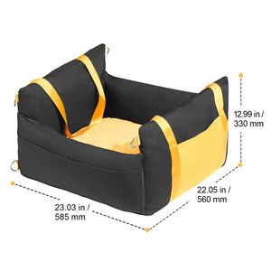 Siège rehausseur imperméable pour chien avec poche de rangement latérale pour poignées de voiture et laisse de sécurité à clipser, housse de siège arrière pour animaux de compagnie en tissu coton PP - Product Image 5