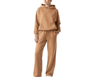 Conjunto de moda de marca privada, chándal con lavado enzimático para mujer, atuendo informal para salir, venta al por mayor de fábrica - Product Image 1