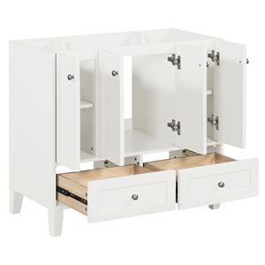 Mueble de Baño Independiente de 36 Pulgadas con Encimera, Estructura de Madera Sólida, Gabinete de Almacenamiento y 4 Cajones con Cierre Suave - Product Image 1