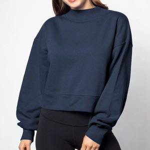 Sweat-shirt décontracté surdimensionné à col montant pour femme, personnalisé OEM, en polyester/coton de haute qualité, idéal pour le campus universitaire, écologique - Product Image 2