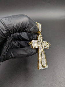 Colgante de Cruz de Jesús con Incrustaciones de Moissanita, Plata de Ley 925, Bañado en Rodio, Joyería Religiosa de Lujo Personalizada Estilo Hip Hop para Hombre - Product Image 4