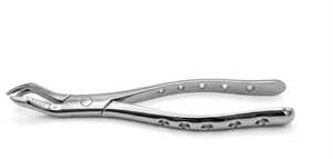Forceps d'extraction dentaire pour molaire gauche maxillaire, en acier inoxydable poli, réutilisable, type bec de corne de vache - Product Image 5
