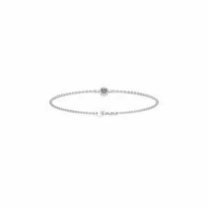 Bracelet Chaîne Solitaire en Diamant de Laboratoire au Design Élégant, Or Blanc 18K, Jonc Tendance pour Femme, Certifié IGI, à Vendre à l'Exportation - Product Image 1
