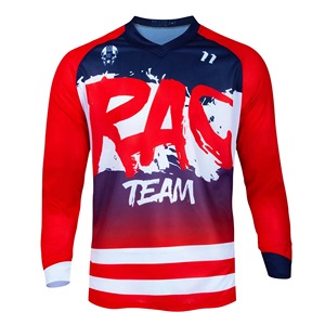 High Quality Motocross Jersey Made of 100% Polyester Fabric with Custom Logo Color Sublimation Oem Design auto racing wear - Product Image 5