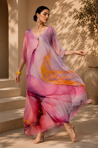 Women's African Printed Polyester Dress With <b>Kimono</b> Sleeve And Ribbon Decoration Striped Pattern Loose Fit <b>Summer</b> Casual Style - Product Image 4