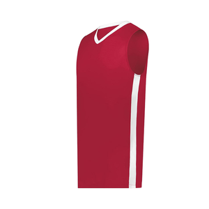 เสื้อบาสเก็ตบอลแบบไม่มีแขนคอวีสีแดงสำหรับทุกเพศ ผลิตจากโพลีเอสเตอร์ระบายอากาศได้ดี ทรงปกติ ใส่ได้ทุกฤดู สีพื้น - Product Image 1