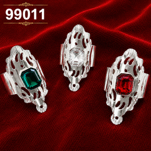 Anillo de Aleación Chapado en Oro con Incrustaciones de Circonita, Gema Ovalada Rectangular, Geométrico, Moderno, para Mujer, Joyería de Fiesta 99006 - Product Image 6