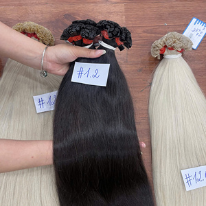 Extensiones de cabello humano vietnamita virgen con punta plana de queratina, cutícula alineada, doble trama, alta calidad, naturalmente liso. - Product Image 1