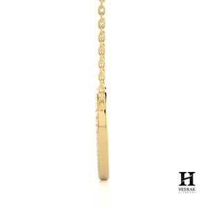 Collier pendentif cœur en or 18 carats serti de diamants, forme de cœur entièrement sertie de diamants, bijoux fins - Product Image 6