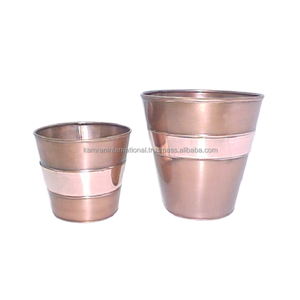 Jardinières de concepteur en métal pur de Brown Antique 99.9% pour des accessoires de Pot floral décoratifs de jardin de restaurant - Product Image 2