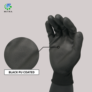 PU (Polyurethane) Coated <b>Gloves</b> Full Grain Texture <b>Knit</b> Wrist Anti-Slip General Purpose, water resistance - Product Image 1