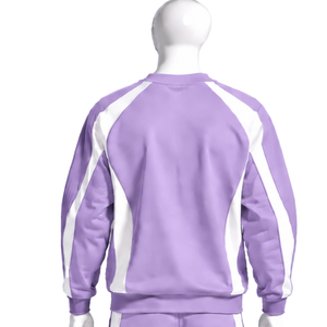 Sudadera Lila para Hombre, Cuello Redondo, Manga Larga, Diseño en Contraste, Estilo Deportivo, Informal, para Gimnasio, Entrenamiento, Ejercicio, Ropa Deportiva Personalizada - Product Image 2