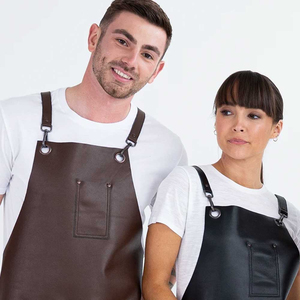 Ergonomic Customized Logo Printed Leather <b>Apron</b> for Extended Wear Waterproof Leather Material Chef <b>Apron</b> for Messy <b>Work</b> - Product Image 4
