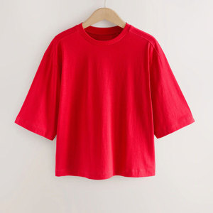 T-shirt ample à manches courtes pour femme, 100 % coton écologique, coupe décontractée, design personnalisé, séchage rapide, respirant, haute qualité - Product Image 1