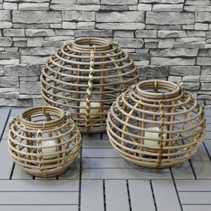 Vintage Handmade Boho <b>Rattan</b> Heat Resistant Candle Holder Natural Wicker <b>Lantern</b> Wedding Table Decor Romantic Centerpiece Home - Product Image 4