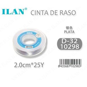 Nastro in Raso Ilan 2.0cm 25Y Argento Placcato D32 - Product Image 3