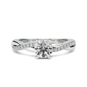 <b>Infinity</b> Twist Round Diamond Engagement Ring 0.50 Ct Lab Grown Diamond In 18K Yellow White <b>Rose</b> Gold And Platinum - Product Image 1