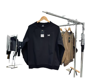 Sweat à capuche unisexe surdimensionné en molleton uni personnalisé OEM, noir uni, automne-hiver, avec logo brodé, vente en gros - Product Image 5