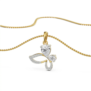Flower Shape Diamond Pendant Necklace In 18K Gold Plated Yellow Gold <b>Rope</b> <b>Chain</b> Women's Romantic Everyday Wear Jewelry - Product Image 3