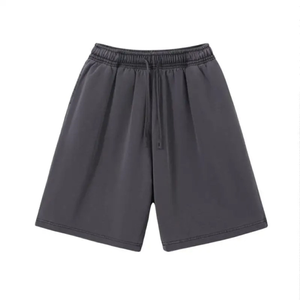 Shorts Bermuda en Coton Uni pour Homme, Taille Élastique, Fermeture à Cordon, Tissu Respirant, Style Taille Mi-Haute - Product Image 3