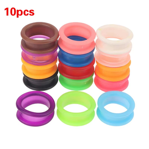 10 pièces d'anneaux de préhension en silicone souple pour ciseaux de coiffeur professionnels, inserts antidérapants pour outils de barbier - Product Image 5
