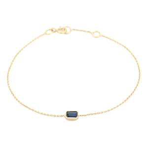 14K <b>Solid</b> <b>Gold</b> Vintage Sapphire <b>Bangle</b> Bracelet-Thanksgiving Gift - Product Image 6