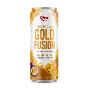 Boisson rafraîchissante Rita Brand 325ml en conserve, jus de fruits tropicaux mélangés (fusion verte), OEM ODM, fournisseur de kiwi, pomme verte et citron vert - Product Image 2