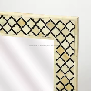 Modern Design Bone Inlay <b>Square</b> Pattern Wall <b>Mirror</b> Frame Eco-Friendly Handmade Decorative <b>Mirror</b> Customizable Size Color for - Product Image 2