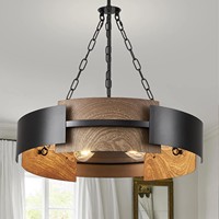 Lustre rectangulaire artisanal Aqdus Saleem en bois de zèbre, éco-responsable et durable, avec cadre en noyer noir, pour la décoration intérieure |