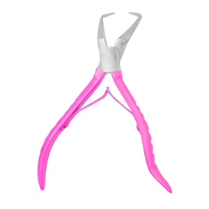 Pince à épiler pour extensions de cheveux en acier inoxydable rose réutilisable, double usage, efficace, légère et durable, METAL TECH - Product Image 1