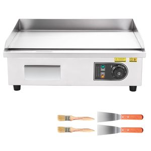 Plancha Eléctrica Comercial con Cuerpo de Acero Inoxidable, 21.06 x 11.81 Pulgadas, 122-570 Grados Fahrenheit, Equipo de Cocina Comercial Ajustable - Product Image 1