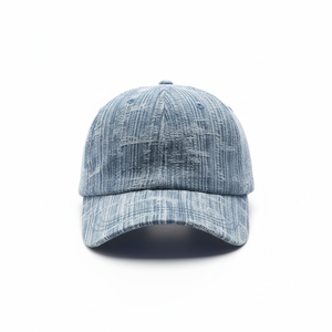 Casquette de baseball en toile texturée bleue imperméable respirante avec fermeture à boucle en plastique, personnalisable avec logo – Vente en gros - Product Image 2