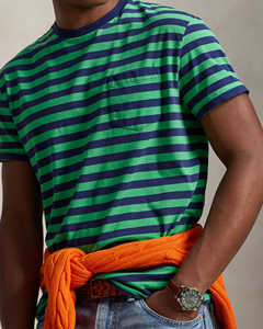 T-shirt décontracté pour homme en jersey 100 % coton, col rond, manches courtes, coupe ajustée, uni, anti-plis, respirant, séchage rapide, mode estivale - Product Image 4