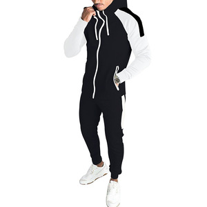 Chándal Deportivo para Hombre en Blanco, Gris y Naranja con Bloques de Color, Manga Larga, Media Cremallera, Cuello Alto, Bolsillos Laterales, Corte Regular, Estilo Deportivo, Primavera - Product Image 3